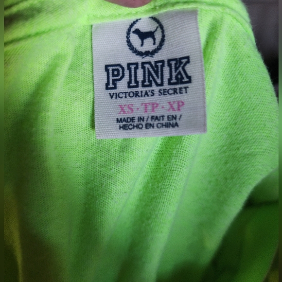 Victorias secret PINK sequin bling neon tshirt size xs AMAZING CONDITON!! - Picture 3 of 3